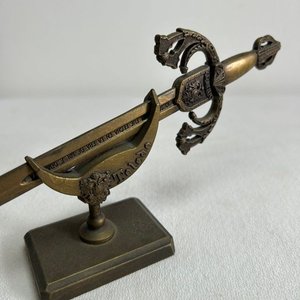 Abrecartas Español Estilo Espada Antigua Bronce 20cm - imagen 2