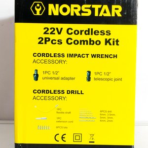 Kit Nordstar : Taladro impacto 22 Volt  + taladro + bolso - imagen 2