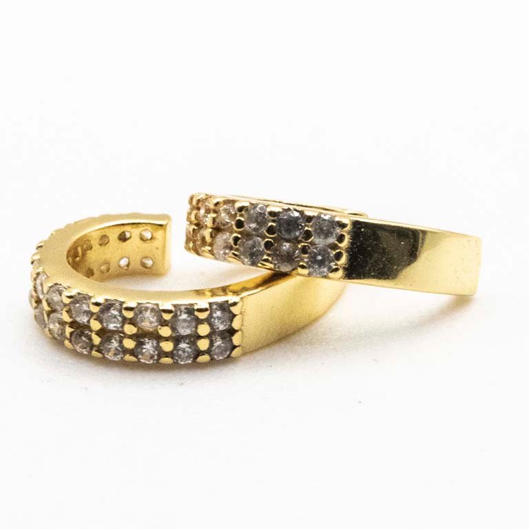 Cuff de Plata 925 con Baño de Oro y Circones