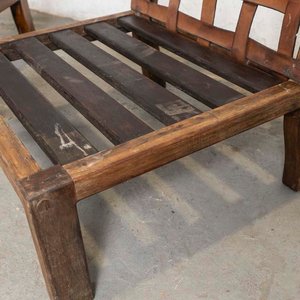 Dos Sillones de Madera Dura con Respaldo de Suela - imagen 3