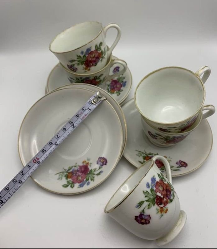 Juego de café cerámico con patrones florales - imagen 3