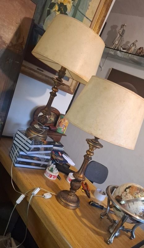 Lámparas talladas de madera, estilo par se, alto 80 cm cu. - imagen 5