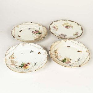 Lote siguiente: Set de 4 Platos de Porcelana Francesa Limoges con Decoración Floral