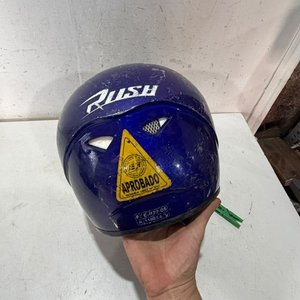 Casco de Moto Azul Marca RUSH en Buen Estado - imagen 3