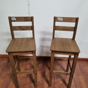 Banquetas Altas de Madera con Respaldo - Set de 2 - imagen 2