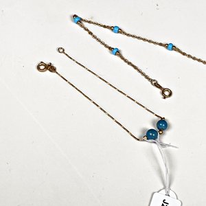 Dos Pulseras Enchapadas con Turquesas - imagen 2