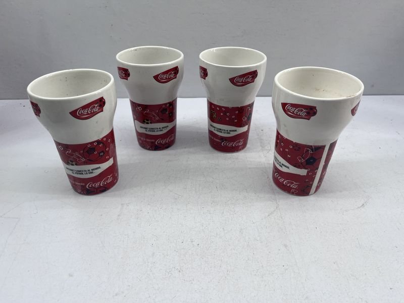 4 Vasos de Cerámica Coca-Cola Publicidad