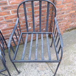 Juego de 3 Sillones de Hierro con Respaldo Medio - imagen 6