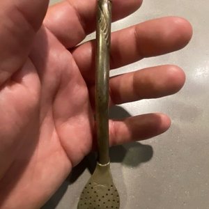 Bombilla Curva de Plata y Oro para Mate - imagen 1