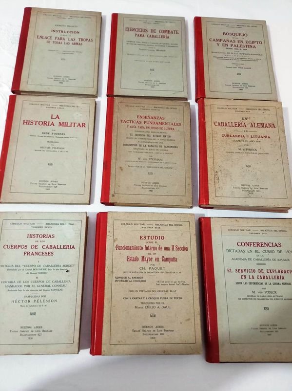 Lote de 9 Libros "Círculo Militar-Biblioteca del Oficial" - Colección General Berisso