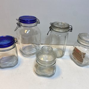Lote de 5 Frascos de Vidrio Surtidos con Tapa - imagen 2
