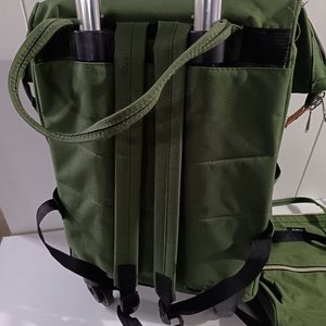 Set de Viaje: Mochila con Ruedas y Bolso Chico a Juego X.SH.D. Verde Lona - imagen 3