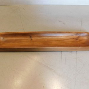 Bandeja cóncava de madera para copetín o ensaladas grande de 50 cm de largo aproximadamente - imagen 3