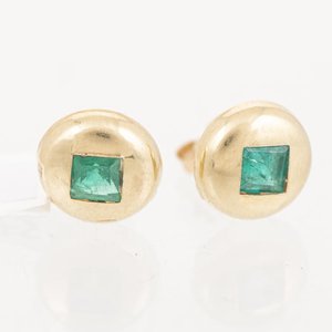 Par de Tornillos de Oro 18k con Esmeraldas Carré - imagen 1