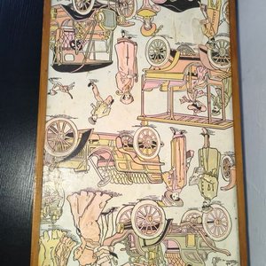 Mesita de Desayuno Vintage con Dibujos de Autos Antiguos - imagen 2