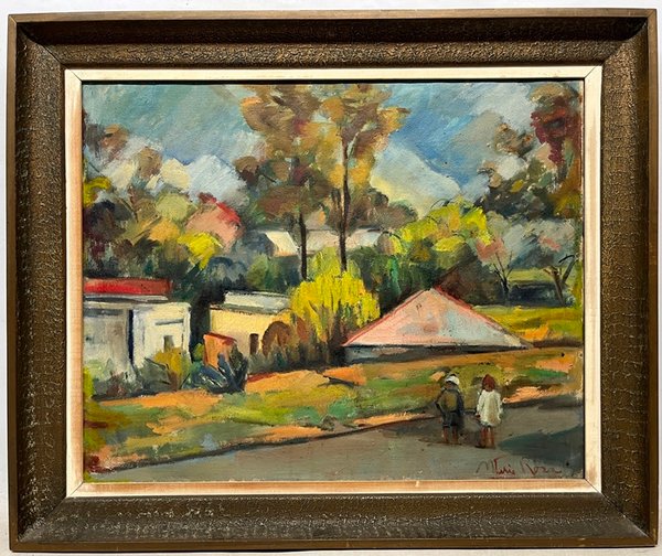 Pintura de María Rosa De Ferrari 'Niños en el parque' - Óleo sobre tela - imagen 2