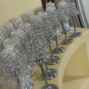 Portavelas Decorativo con Cristales y Base Cromada - imagen 9