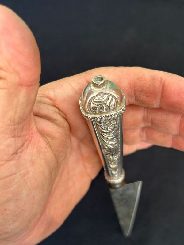 Cuchillo Antonio Franchi calle ituzaingo 136: Pieza escasa de plateria centenaria en plata alta - imagen 9