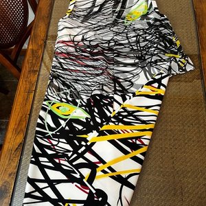 Vestido de Seda Talle M Quain Disegn Paris Estampado Abstracto - imagen 5