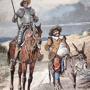 Reimpresión sobre Lienzo "Don Quijote y Sancho Panza" - imagen 2