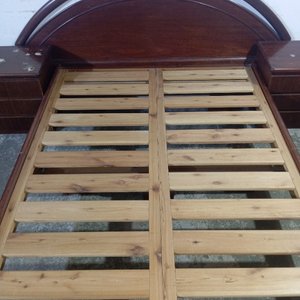 Cama de 2 plazas totalmente desarmable con 2 mesas de noche de 3 cajones - imagen 8
