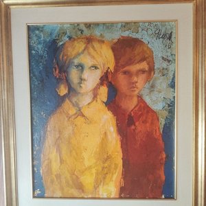 Lote anterior: Óleo sobre tela "Niños" de Tejera, 1966