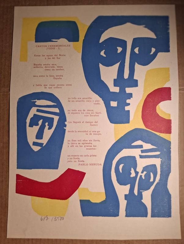Lote anterior: Póster de Xilografía de Pablo Neruda