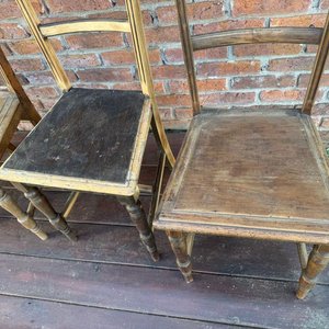Lote de 4 Sillas de Madera Antiguas - imagen 4