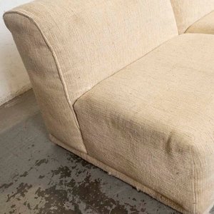 Par de Módulos de Sofá de Dos Cuerpos Tapizados en Tela Beige - imagen 2