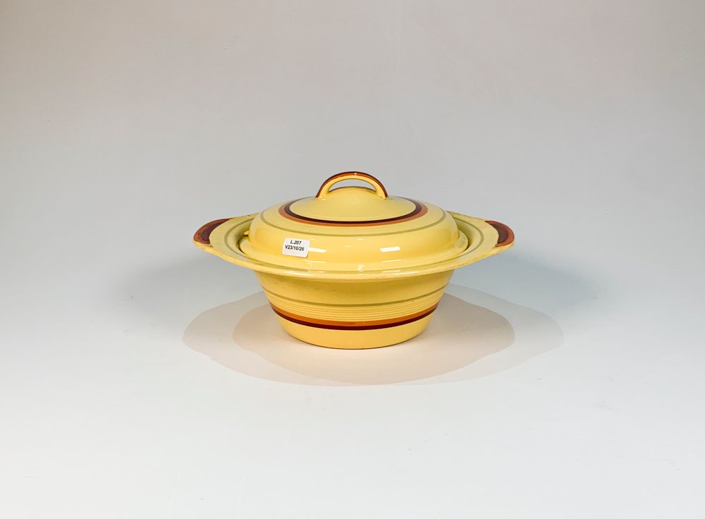 Sopera de Losa Inglesa Wood's Ware Jasmine Beige con Guarda Rosada