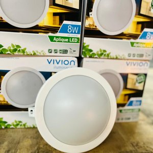 Lote de 15 Apliques LED Redondos VIVION Luz Fría 8W - imagen 2