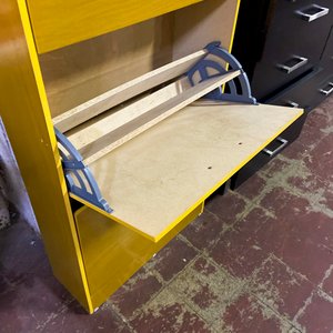 Mueble Zapatero Amarillo de 3 Niveles con Puertas - imagen 2