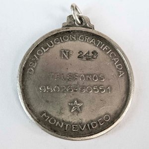 Medalla de Cobre Plateado Banco Italiano Uruguay Sección Rural - imagen 2