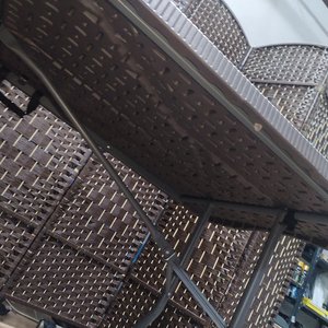 Mesa Plegable Exterior PVC Simil Rattan Marrón 180x72cm - imagen 4