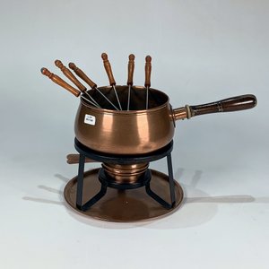 Set de Fondue de Cobre y Metal con 6 Pinchos y Bandeja - imagen 1