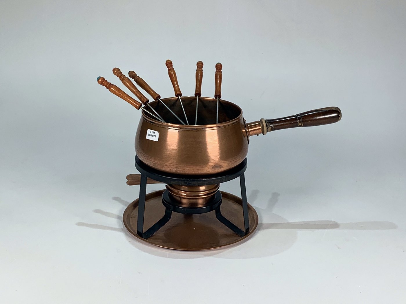 Set de Fondue de Cobre y Metal con 6 Pinchos y Bandeja
