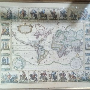 mapamundi histórico "Nova totius terrarum orbis geographica ac hydrographica tabula" 46x38 - imagen 1