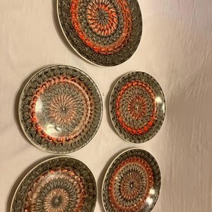 Lote siguiente: Conjunto de 5 Platos Decorativos Cerámica Vintage Diseño Mandala