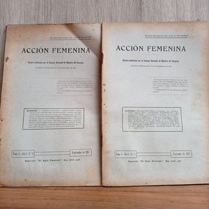 Lote siguiente: Acción Femenina: Publicaciones de 1917 del Consejo Nacional de Mujeres del Uruguay