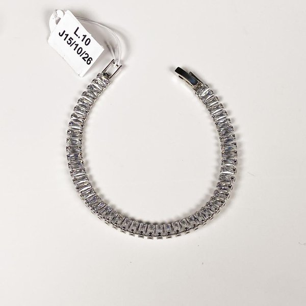 Pulsera Tenis con Circonias Talla Baguette en Metal Plateado - imagen 1