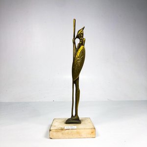 Figura Decorativa en Bronce y Mármol de 30 cm - imagen 1