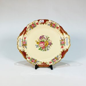 Lote siguiente: Plato para Torta de Porcelana Rosenthal Beige y Bordeaux con Flores