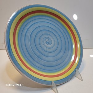 Set de 6 Platos de Cerámica con Diseño Espiral Azul y Rayas - imagen 6