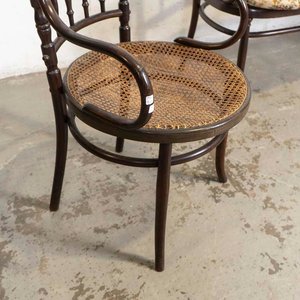 Sofá de dos cuerpos y dos sillones estilo Viena, asientos esterillados - imagen 3