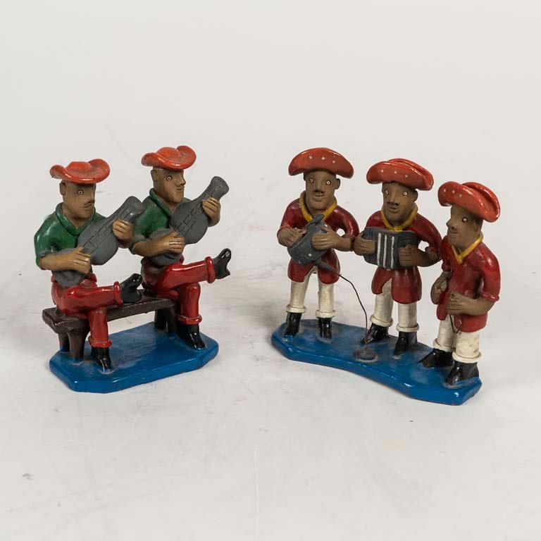 Conjunto de 2 Esculturas de Barro Firmadas por José Botija