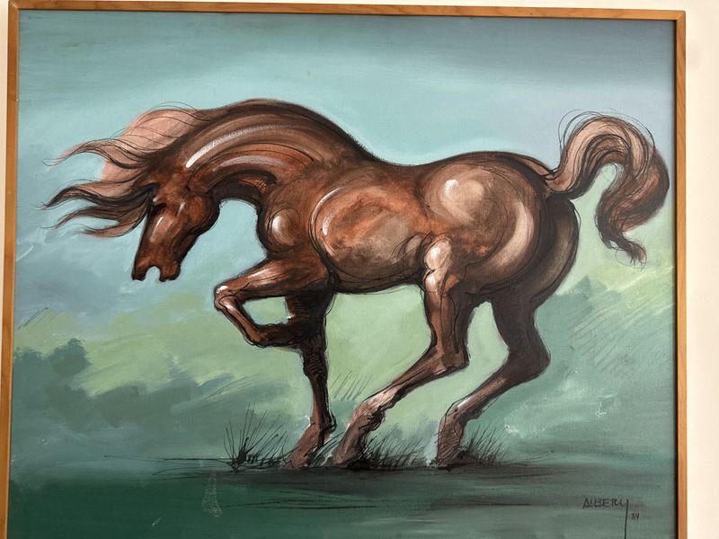 Óleo de caballo firmado y fechado - imagen 3