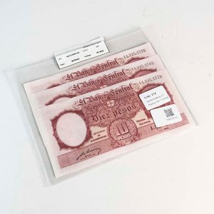 3 Billetes de 10 Pesos Argentinos de la Década del 50 - imagen 2
