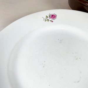 Fuente y Platos de Porcelana y Cerámica con Diseños Florales y Dorados - imagen 3