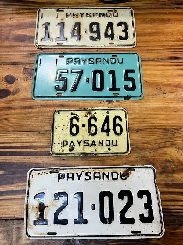Lote de 4 Matrículas Antiguas de Paysandú