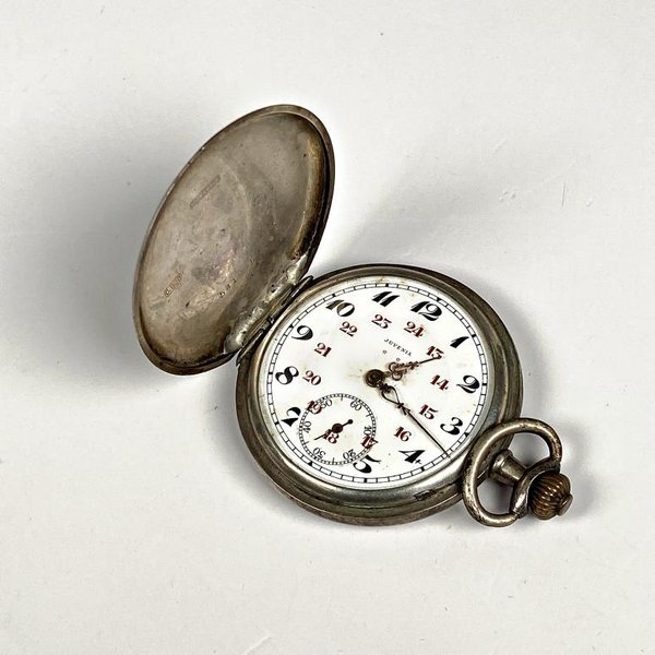 Reloj de Bolsillo Juvenia Caja de Plata con Grabados Florales - imagen 1